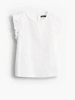 MOHITO Bawełniana biała bluzka biau0142y Clearance