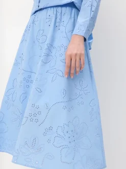 MOHITO Bawełniana błękitna spódnica midi bu0142u0119kitny Clearance