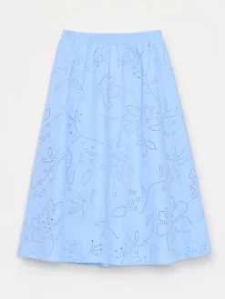 MOHITO Bawełniana błękitna spódnica midi bu0142u0119kitny Clearance