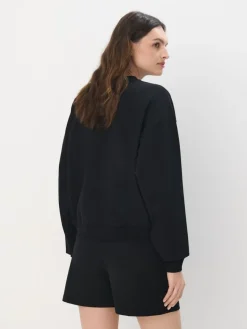 MOHITO Bawełniana czarna bluza z ozdobnymi elementami czarny Outlet
