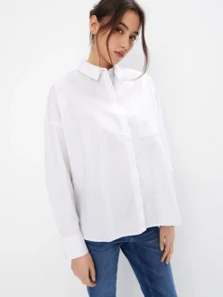 MOHITO Bawełniana koszula oversize biau0142y Hot