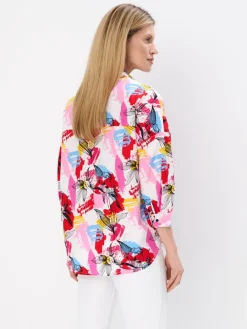 MOHITO Bawełniana koszula w abstrakcyjny print biau0142y Hot