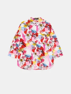 MOHITO Bawełniana koszula w abstrakcyjny print biau0142y Hot