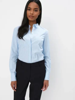 MOHITO Bawełniana koszula w paski bu0142u0119kitny Fashion