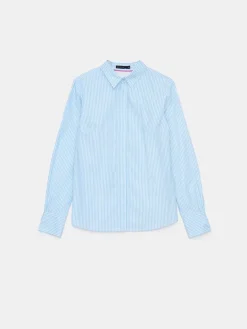 MOHITO Bawełniana koszula w paski bu0142u0119kitny Fashion