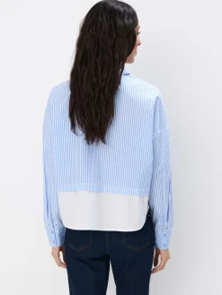 MOHITO Bawełniana koszula w paski bu0142u0119kitny Fashion