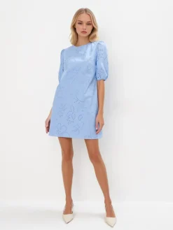 MOHITO Bawełniana niebieska sukienka mini bu0142u0119kitny Best