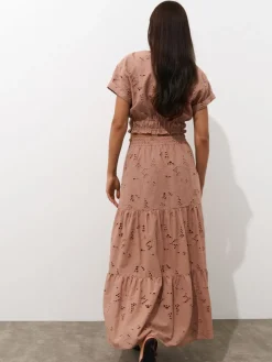 MOHITO Bawełniana spódnica maxi bru0105zowy Clearance