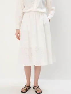 MOHITO Bawełniana spódnica midi kremowy Fashion