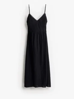 MOHITO Bawełniana sukienka maxi czarny New