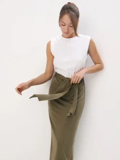 MOHITO Bawełniana sukienka midi biau0142y Best