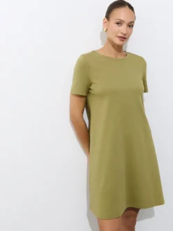 MOHITO Bawełniana sukienka mini zielony Outlet
