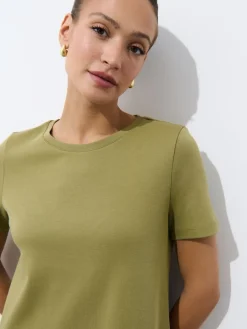 MOHITO Bawełniana sukienka mini zielony Outlet