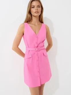 MOHITO Bawełniana sukienka mini ru00f3u017cowy Fashion