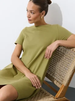 MOHITO Bawełniana sukienka mini zielony Sale