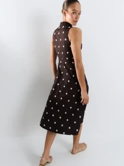 MOHITO Bawełniana szmizjerka midi bru0105zowy Online