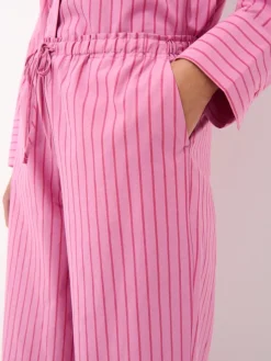MOHITO Bawełniane spodnie w paski pastelowy ru00f3u017cowy Hot