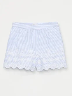 MOHITO Bawełniane szorty w paski bu0142u0119kitny Outlet