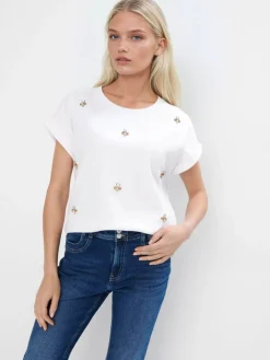 MOHITO Bawełniany biały t-shirt biau0142y Discount