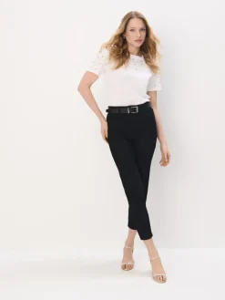 MOHITO Bawełniany biały t-shirt z ozdobnymi elementami biau0142y Clearance