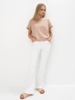 MOHITO Bawełniany t-shirt beu017cowy Fashion