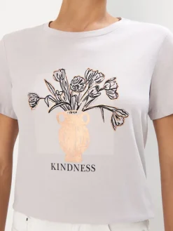 MOHITO Bawełniany t-shirt pastelowy ru00f3u017cowy Best