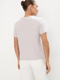 MOHITO Bawełniany t-shirt pastelowy ru00f3u017cowy Best