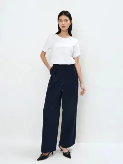 MOHITO Bawełniany t-shirt z dżetami biau0142y Discount