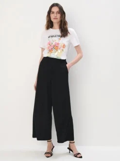MOHITO Bawełniany t-shirt z kwiatowym printem biau0142y Fashion