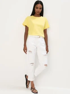 MOHITO Bawełniany żółty t-shirt u017cu00f3u0142ty Outlet