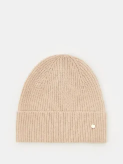 MOHITO Beżowa czapka basic beu017cowy New