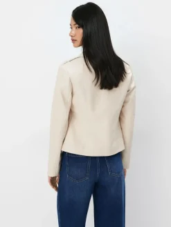 MOHITO Beżowa kurtka ramoneska beu017cowy Fashion