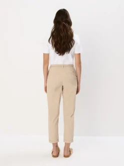 MOHITO Beżowe spodnie chino slim z paskiem beu017cowy Clearance