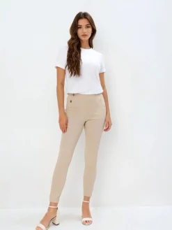 MOHITO Beżowe spodnie skinny beu017cowy Hot