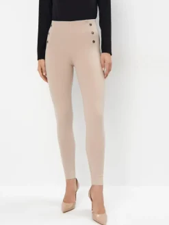 MOHITO Beżowe spodnie skinny beu017cowy Discount