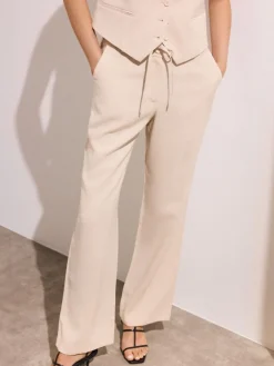 MOHITO Beżowe spodnie z wiskozą beu017cowy Fashion