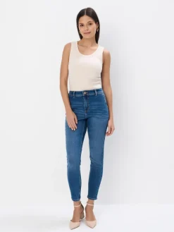 MOHITO Beżowy dopasowany top beu017cowy New