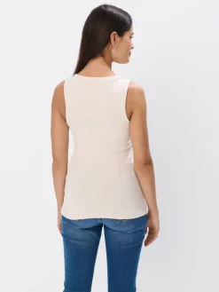 MOHITO Beżowy dopasowany top beu017cowy New