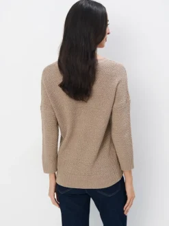 MOHITO Beżowy sweter z metaliczną nitką beu017cowy Sale