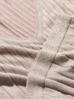 MOHITO Beżowy sweter z metalizowaną nitką sand Fashion