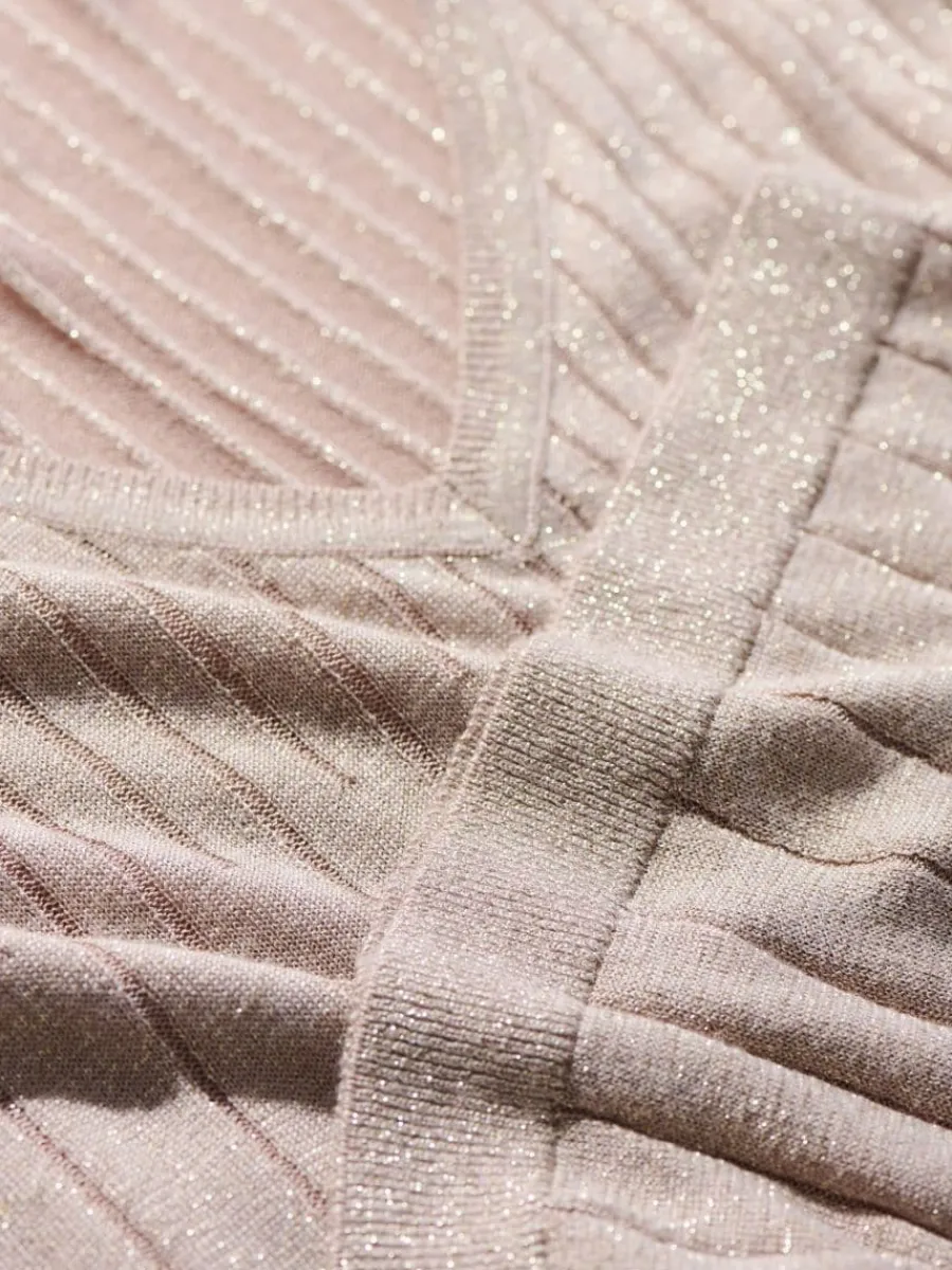 MOHITO Beżowy sweter z metalizowaną nitką sand Fashion