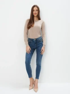 MOHITO Beżowy sweter z metalizowaną nitką sand Discount