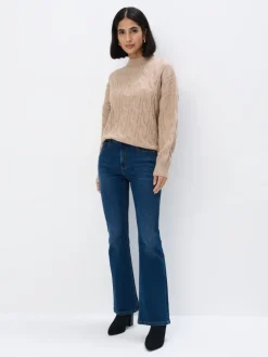 MOHITO Beżowy sweter ze stójką beu017cowy Online