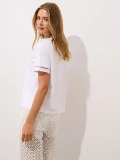 MOHITO Biała bluzka z bawełną biau0142y New
