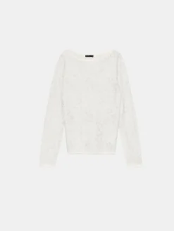 MOHITO Biały sweter z metalizowaną nitką biau0142y Outlet