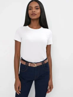 MOHITO Biały t-shirt basic biau0142y New