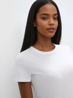 MOHITO Biały t-shirt basic biau0142y New