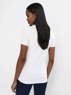 MOHITO Biały t-shirt basic biau0142y New