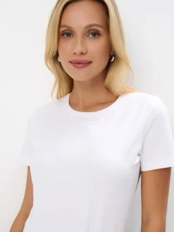 MOHITO Biały t-shirt z bawełny biau0142y New