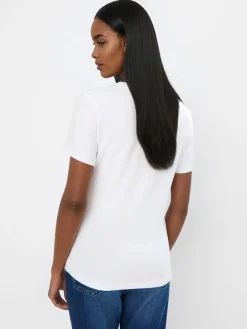 MOHITO Biały t-shirt z dekoltem V biau0142y Online